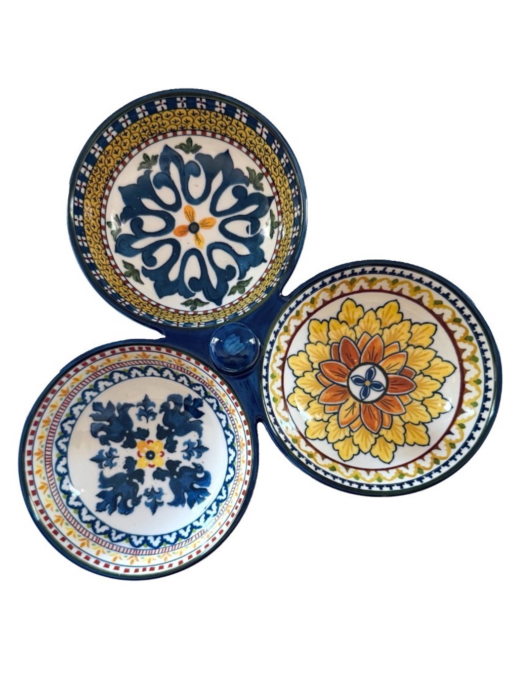 Colorful Three-Part Serving Dish